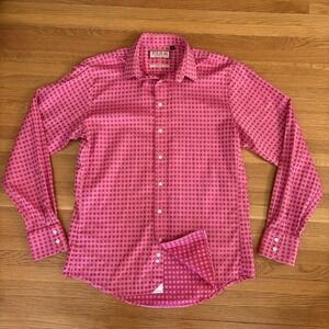 Thomas Pink Slim Fit Jermyn Street Collection pink polka dot dress shirt